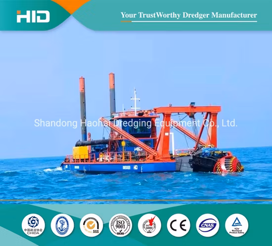 Heavy Duty Hydraulic 6500m3/H Limestone Mining 650 Cutter Suction Dredger for Sea Hard Soil / Gravel Dredging with Strong Cutter Power
